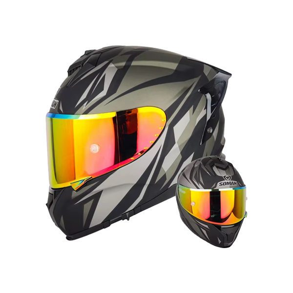 Soman Helmet, Street Bike Full-Face Helmet with Enlarged Air Vents
